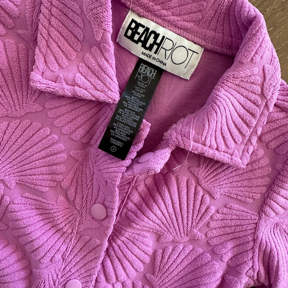 Beach Riot Lilac Textured Button-Up - Picture 3 of 3
